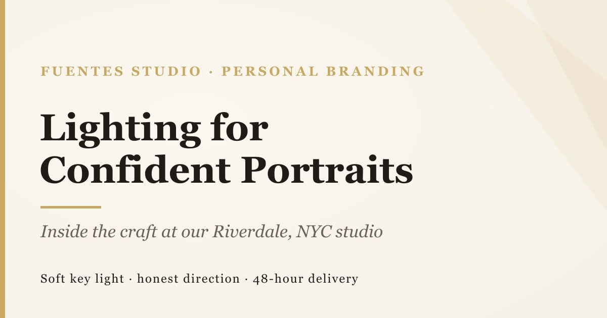 Lighting for Confident Portraits: Inside the Craft at Our Riverdale Headshot Studio